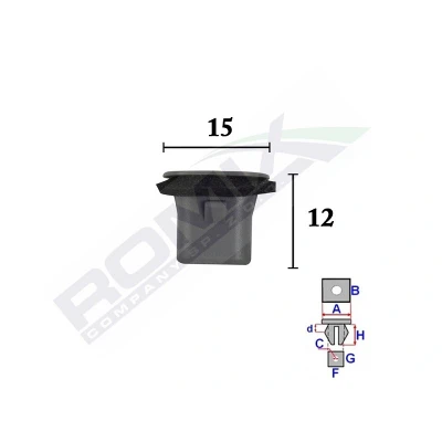 Afbeelding van Clip voor bevestiging van stroomlijnkappen ROMIX ROM C70607
