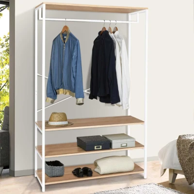 Afbeelding van Dressing large DETROIT design industriel bois et métal blanc