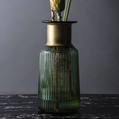 Afbeelding van KARE Barfly vaas, groen, glas, hoogte 30 cm, mondgeblazen