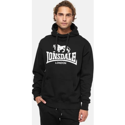 Afbeelding van Lonsdale Normale Passform Corran Hoodie, Heren, Maat: 3XL, Black/white