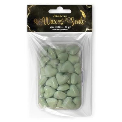 Afbeelding van Stamperia Heart Shape Pastel Mint Wax And Seals (Wax Refill 20gr) (WAXC14)