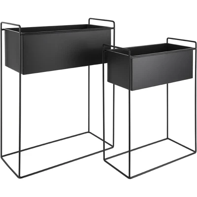 Afbeelding van present time Plant pot set Essence straight iron black