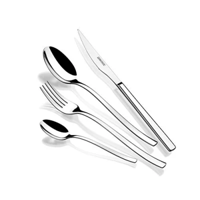 Afbeelding van Monix Génova Bestekset, 24 delig, met steakmessen van roestvrij staal 18/10, modern design, gepolijst, ideale dikte 2,5 mm