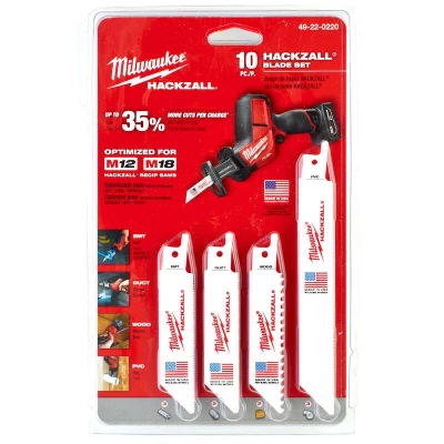 Afbeelding van MILWAUKEE 49220220 HACKZALL metaalzaagbladenset 10 delig