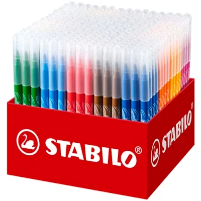 Afbeelding van STABILO power viltstiften, 240 stuks, medium punt, 20 verschillende kleuren