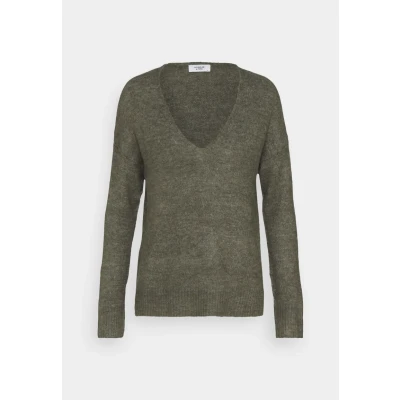 Afbeelding van JDY Jdyelanora L/S Vneck NOOS Trui, Dames, Maat: Medium, Kalamata melange