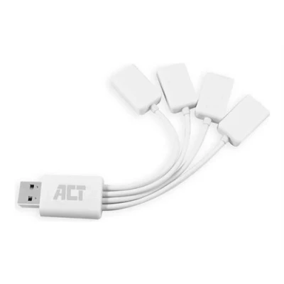 Image de ACT Concentrateur (hub) flexible 4 x USB 2.0 de bureau