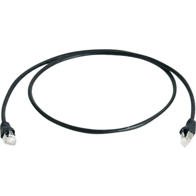 Afbeelding van Telegärtner L00000A0235 RJ45 Netwerkkabel, patchkabel CAT 6A S/FTP 0.25 m Zwart Vlambestendig, Halogeenvrij, UL gecerti