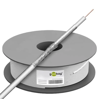 Afbeelding van Goobay 27528 100 dB antennekabel coaxiaal, 2 x afgeschermd, CCS, wit, m lengte