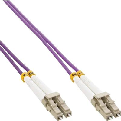 Afbeelding van Premium LC Duplex Optical Fiber Patch kabel Multi Mode OM4 paars / LSZH 3 meter