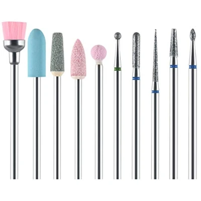 Image de URAQT Lot de 10 Ensembles Forets à Ongles, Embout Ponceuse Ongle, ongles les Accessoires pour retirer en gel acrylique, Pédicure Outils D&#039;art D&#039;ongle