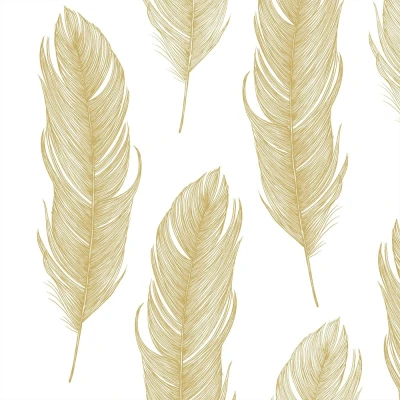 Afbeelding van Ppd 1332124 Serviet 33x33 Elegant Feather Gold