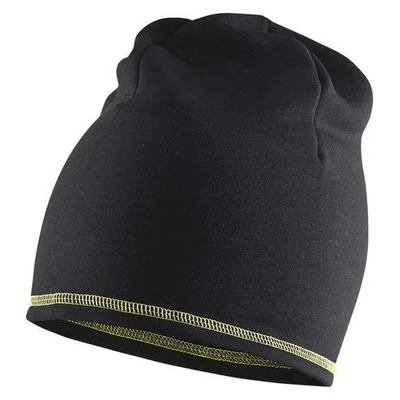 Image de Bonnet en polaire noir/jaune