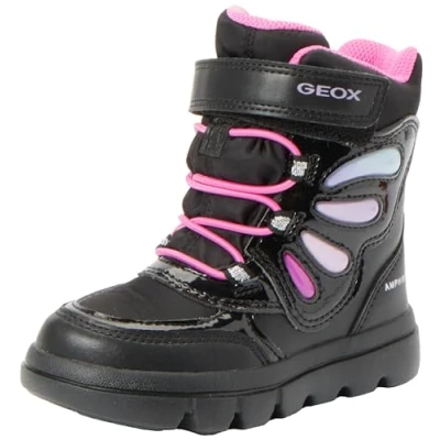 Afbeelding van Geox Willaboom GIRL Veterboots voor kinderen, Maat: 29, Black/multicolor Imitatieleer/ textiel
