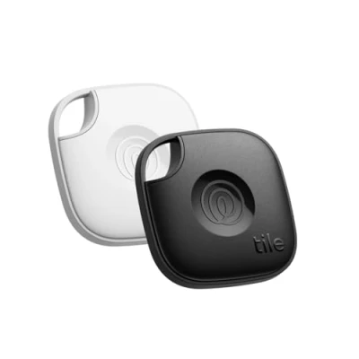 Afbeelding van Tile by Life360 Mate (2024) Bluetooth tracker, sleuteldetector en objectzoeker voor sleutels, tassen meer. Telefoondetector, compatibel met iOS Android, set van 2, zwart/wit
