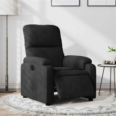 Image de vidaXL Fauteuil inclinable électrique noir tissu microfibre