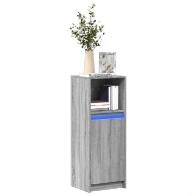 Afbeelding van Dressoir met LED 38x34x100 cm bewerkt hout grijs sonoma eiken