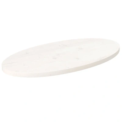 Afbeelding van Tafelblad ovaal 70x35x2,5 cm massief grenenhout wit