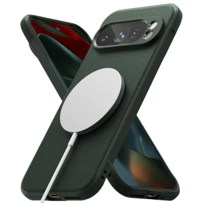 Afbeelding van Ringke beschermhoes compatibel met Google Pixel 9 Pro XL [Onyx magnetic] magnetisch, schokbestendig, flexibel, ultradun, zacht, bumper voor Case accessoires, donkergroen