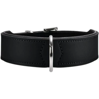 Afbeelding van Halsband Basic 55 nikkel, hals 41 49 cm gecoat splitleer zwart/zwart