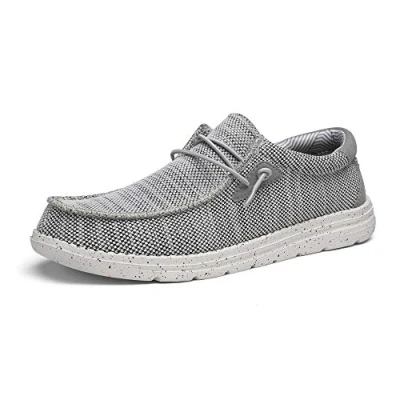 Afbeelding van Bruno Marc Platte mocassins voor heren, slip on mocassins, zacht, comfortabel, klassieke schoenen, grijs.