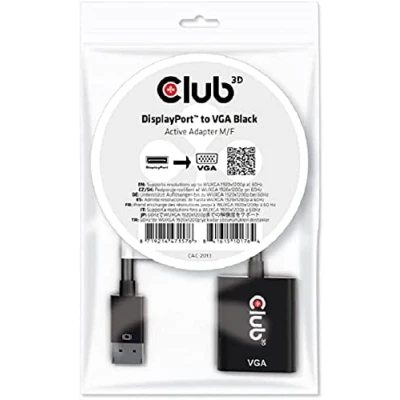 Afbeelding van club3D CAC 2003 DisplayPort Adapter [1x stekker 1x VGA bus] Wit