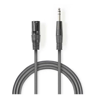 Afbeelding van XLR (m) naar jack 6.35 mm kabel Nedis 5 meter (Stereo, Gebalanceerd, 100% koper)