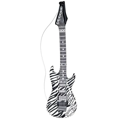 Afbeelding van Pneumatische Zerbra Print Gitaar Adult Fancy Dress Accessoires