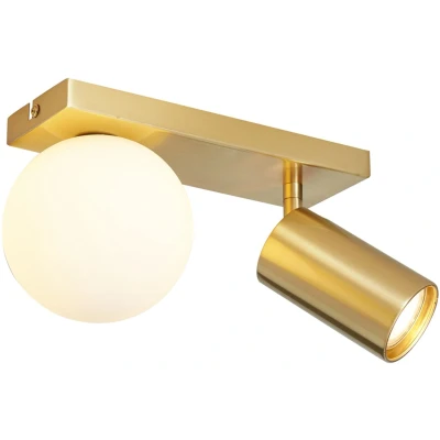 Afbeelding van QAZQA lesly Moderne Plafondlamp 1 lichts L 31 cm Messing Woonkamer Slaapkamer Keuken