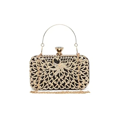 Afbeelding van Miss Lulu Harde damestassen met afneembare ketting, zwart.