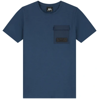 Afbeelding van Malelions Zomer t shirt jongens navy blauw nylon pocket