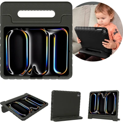 Afbeelding van imoshion Tablet Hoes Kinderen Geschikt voor iPad Pro 11 (2024) M4 Kidsproof Backcover met handvat Zwart