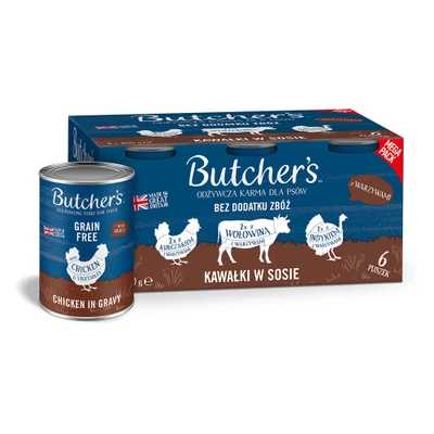 Afbeelding van BUTCHER&#039;S Original Mega pack mix with vegetables in gravy nat hondenvoer 6 x 400g