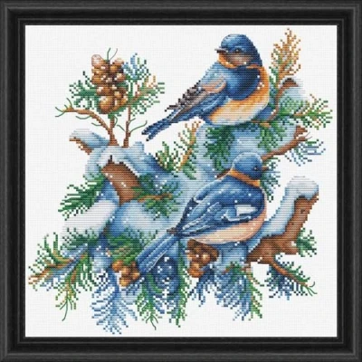 Afbeelding van Luca S The Birds Winter borduren (pakket) B2418