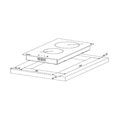 Afbeelding van Akpo PKA 30 830/2, Kookplaat, Zwart