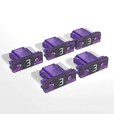 Afbeelding van AUPROTEC Mini LP platte zekeringen 2A 30A auto steekzekering keuze: 3A ampère paars, 5 stuks
