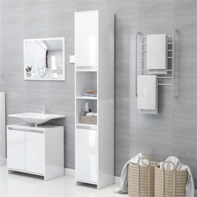 Image de vidaXL Armoire de salle bain Blanc brillant Bois d&#039;ingénierie802603