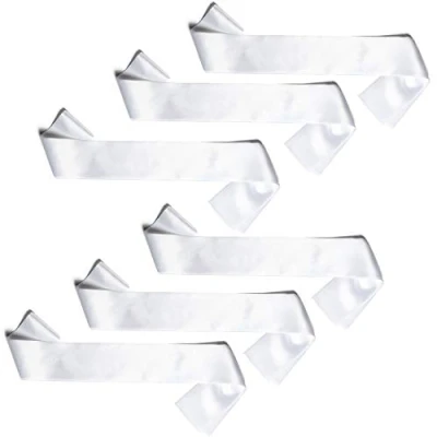 Afbeelding van OLILLY 6 witte stoffen sjaals om te personaliseren (evg, evjf, verjaardag, feest enz...) (6 sjaals)