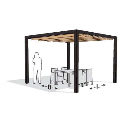 Afbeelding van Nesling Aluminium Pergola Optiva Coolfit 319 X 419 Sand