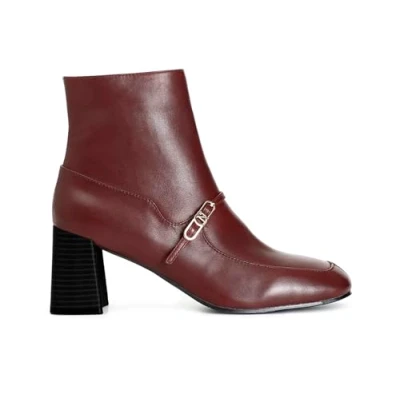Afbeelding van CAFèNOIR Stiefelette Korte laarzen, Dames, Maat: 36, Bordeaux Leer