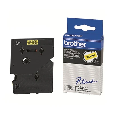 Image de Brother Noir jaune Rouleau (09 cm x 8 m) 1 cassette(s) ruban laminé pour P Touch PT 2000 3000 500 5000 8E