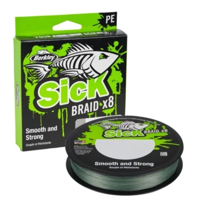 Image de Berkley Sick Braid Moss Green 150m 0,33mm (38,1kg/83lb) Tresse pêche