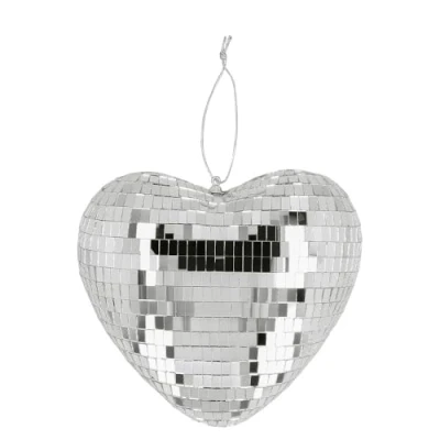 Image de Boland Boule Disco brillante en forme de cœur 19 cm Décoration pour fête à thème Fever suspendre mariage ou Nouvel An