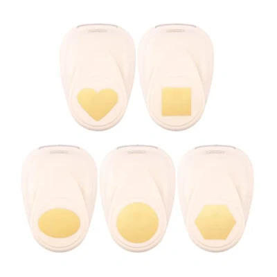 Afbeelding van Vaessen Creative 5 stuks motiefponsen met vierkant, ellips, hart en zeshoek, 2,5 cm, tot 250 g/m², voor knutselen, papier scrapbooking