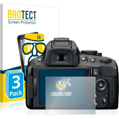 Afbeelding van BROTECT Screenprotector voor Nikon D5100 Folie Beschermfolie Beschermglas transparant (3 Stuks)