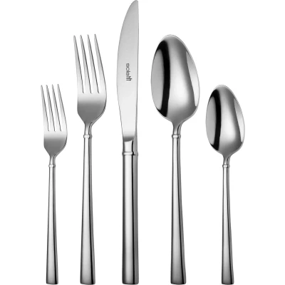Afbeelding van Sola Bestekset Palermo 12 Persoons Modern 100 delig Vaatwasserbestendig Zilverwit Edelstaal 18/10 RVS Zilver