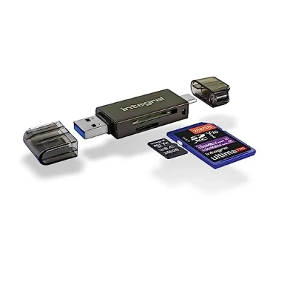Afbeelding van Integral Dual Interface USB 3.0 en C type Micro SD adapter tot 180 MB/s lees 130 schrijfsnelheid, ondersteunt de prestaties van A2 toepassingen pc Mac compatibel