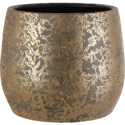 Afbeelding van Mica Decorations Clemente Bloempot H25 x Ø32 cm Terra Goud