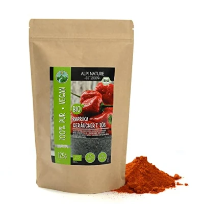 Image de Alpi Nature Paprika Doux Fumé BIO en Poudre 125g, de Poivrons Rouges Moulus,