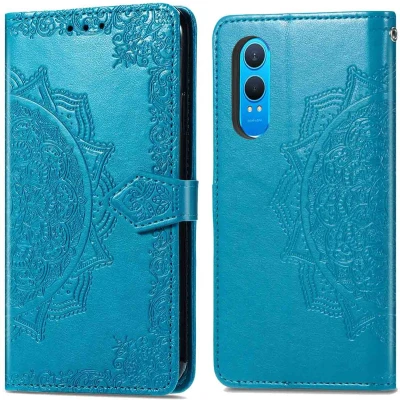 Afbeelding van imoshion Hoesje Geschikt voor OnePlus Nord CE 4 Lite 5G Met Pasjeshouder Mandala Bookcase Turquoise